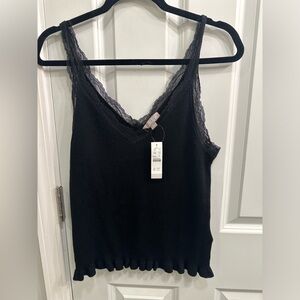 Lace-trim sweater-tank in TENCEL™ lyocell blend
J Crew XL new with tags